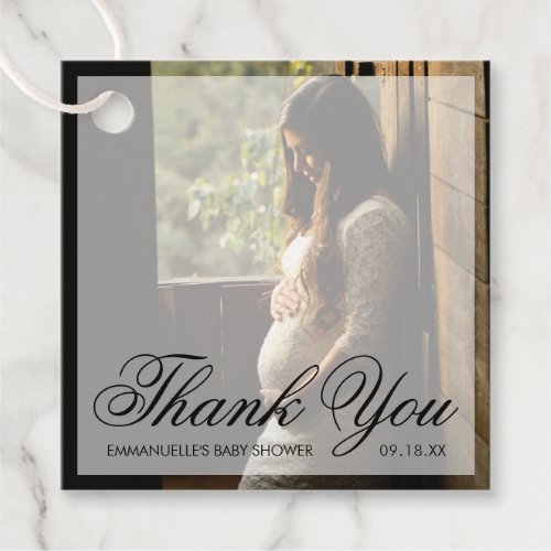 Thank You Modern Photo Gender Neutral Baby Shower Favor Tags