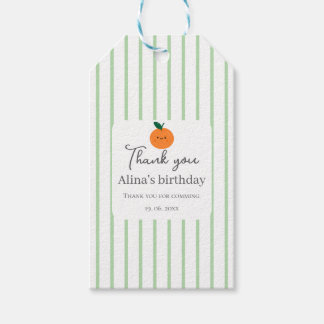 Thank you modern retro pastel Green stripes Gift Tags