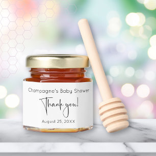 Thank You Modern Script Baby Shower Honey Jar Favors