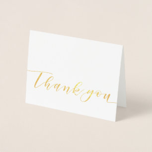 Thank you modern script gold foil design foil card