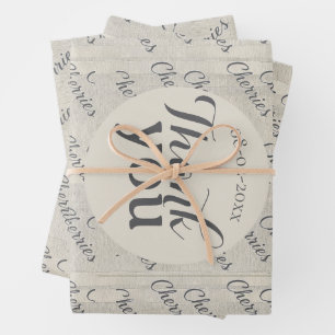 Thank you modern script text texture background wrapping paper sheets