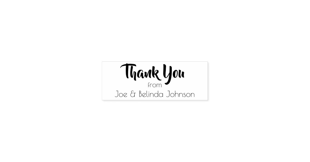 Thank You Modern Script Typography Self-inking Stamp | Zazzle