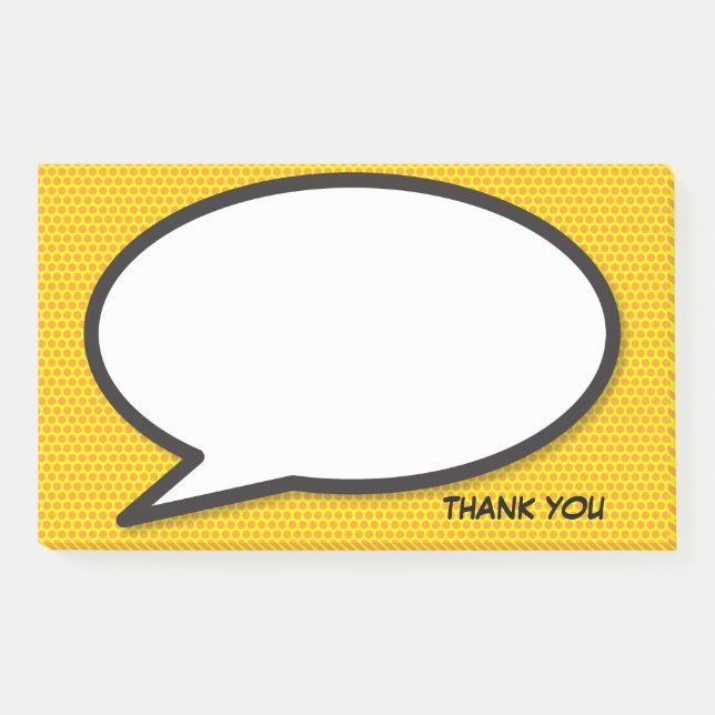 Thank You Modern Simple Fun Speech Bubble Post-it Notes (Front)