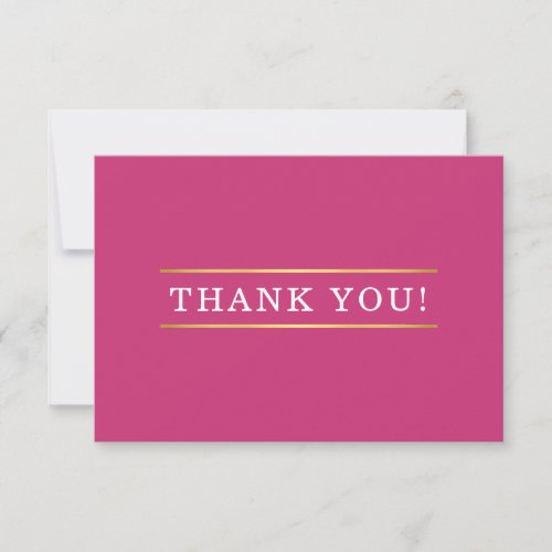 THANK YOU modern simple hot pink white gold detail