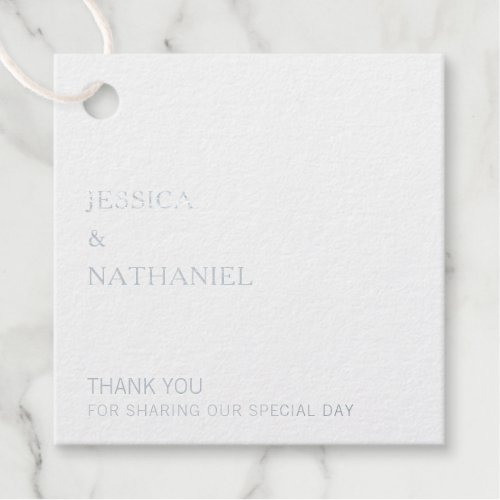 Thank You Modern Simple Silver Foil Wedding Foil Favor Tags