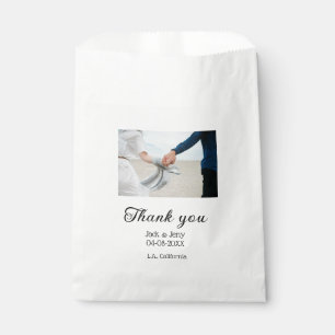 Thank you modern simple wedding couple name messag favor bag