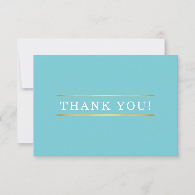 THANK YOU modern turquoise blue white gold detail (Front)