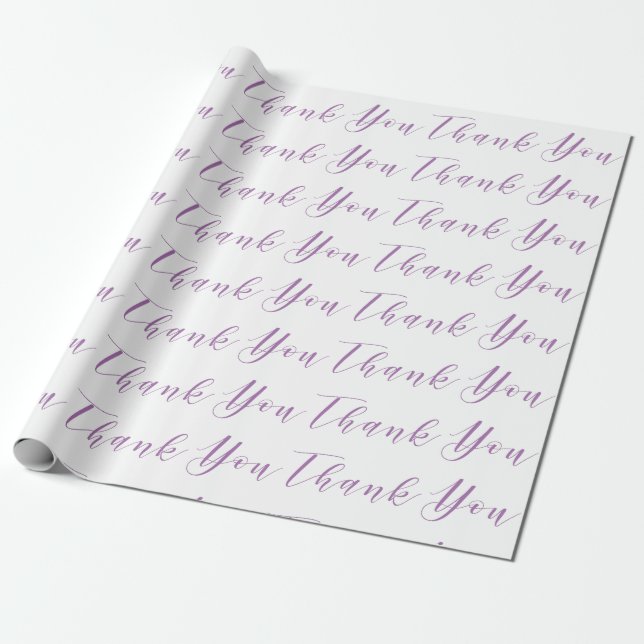 Thank you-Modern typography Wrapping Paper (Unrolled)