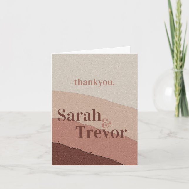 Thank You | Modern Watercolor Retro Dusty Rose Card (Front)