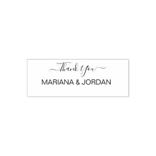 Thank You  Modern Wedding Custom Heart  Self-inking Stamp