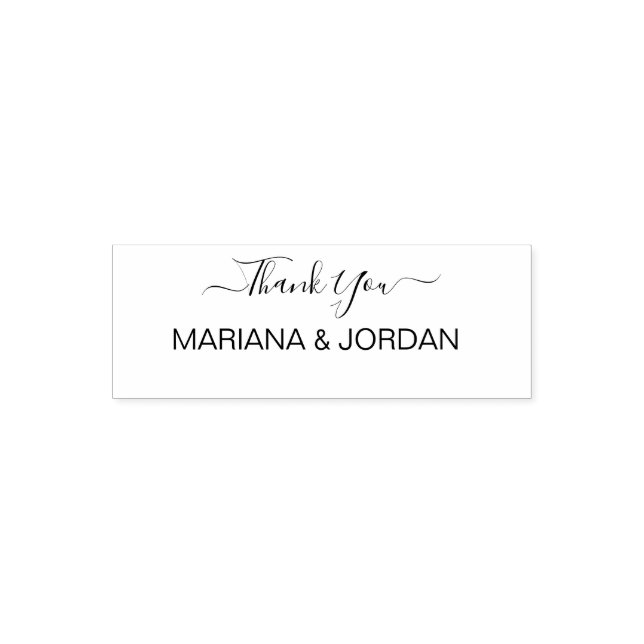 Thank You  Modern Wedding Custom Heart  Self-inking Stamp (Design)