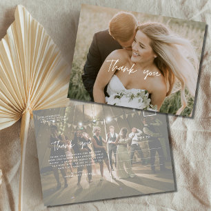 Thank You Modern Wedding Photo Postcards