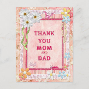 Thank you mom and dad, flowers craft card