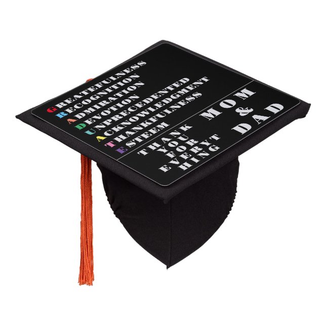 Thank You Mom And Dad Tassel Topper (Angled)