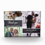 Thank you Mom and Dad Wedding Photo Collage gift<br><div class="desc">Say "Thank You" in a special way to your parents after your wedding day by giving them this custom photo block. Include their photos from your special day and other favorite photos from your wedding. The chalkboard background blocks add a modern touch. Personalize with your names and special wedding date...</div>