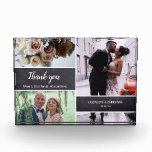 Thank you Mom and Dad Wedding Photo Collage gift Block<br><div class="desc">Say "Thank You" in a special way to your parents after your wedding day by giving them this custom photo block. Include their photos from your special day and other favorite photos from your wedding. The chalkboard background blocks add a modern touch. Personalize with your names and special wedding date...</div>