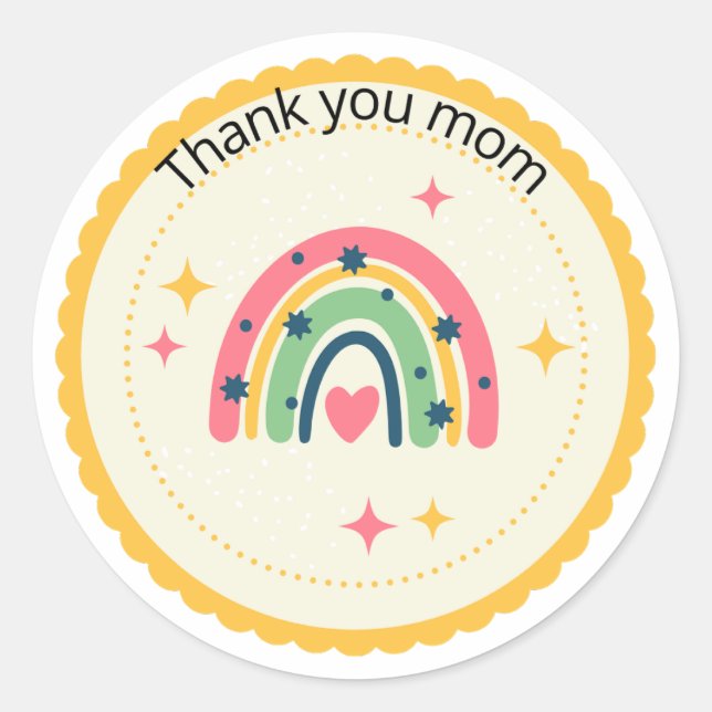Thank you mom classic round sticker (Front)