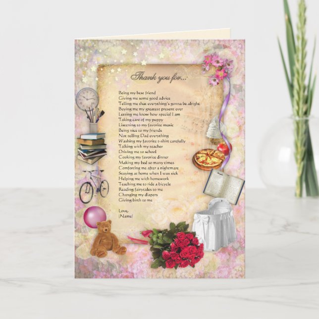 Thank you Mom (customizable) Card (Front)