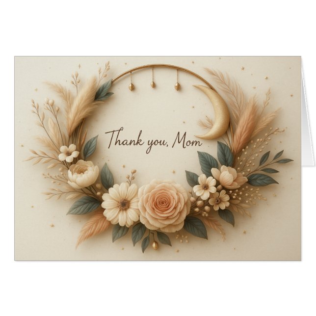 Thank You, Mom Customized Card with Sweet Verse (Front Horizontal)