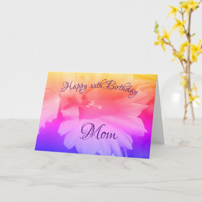 Thank You Mom Daffodil Flower Birthday Card (Yellow Flower)