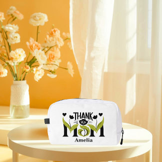 Thank You Mom Floral Personalized Toiletry Bag