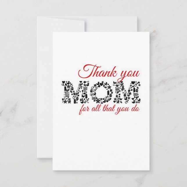 Thank you Mom for all that you do Card (Front)
