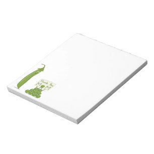 Thank You Mom Greeting with Peapod and Peas Notepad