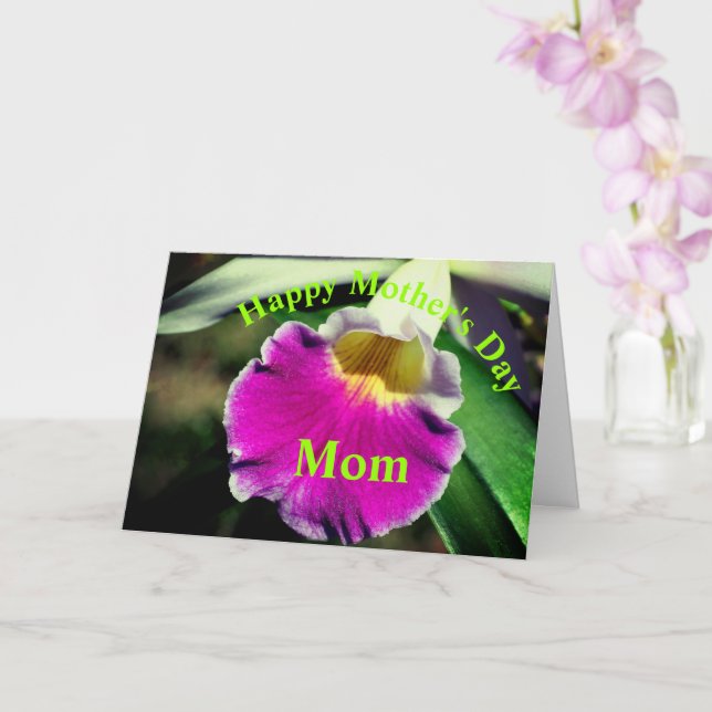 Thank You Mom Orchid Flower Mother's Day  Card (Orchid)