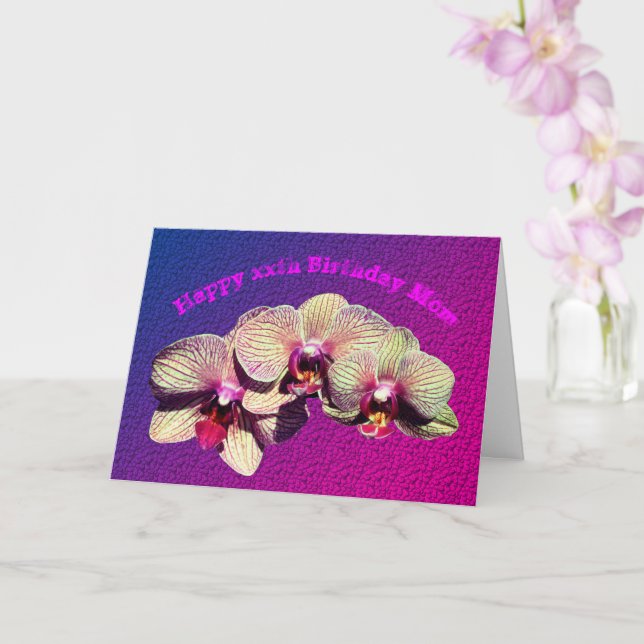 Thank You Mom Orchids Flower Birthday Card (Orchid)