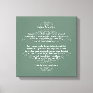 Thank You Mom Poem Canvas Print