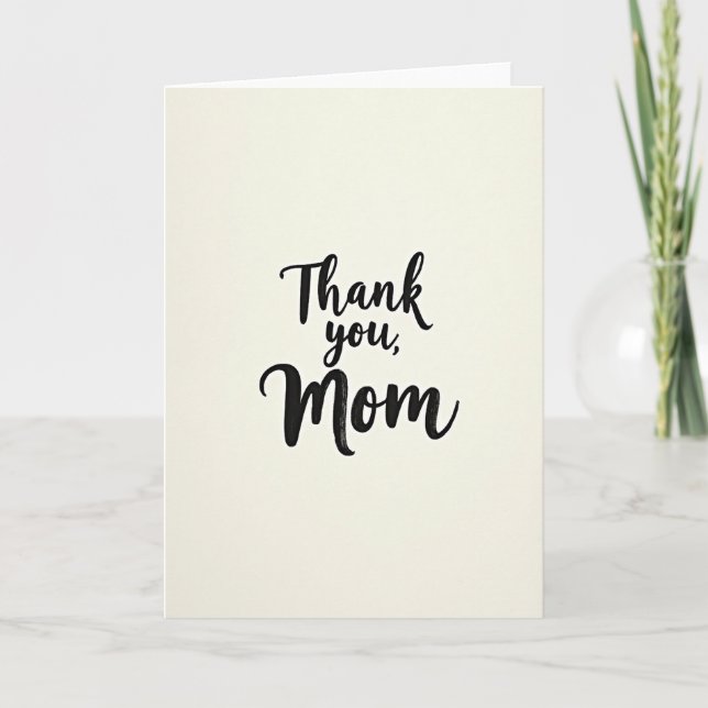 Thank You Mom Script Art Card (Front)