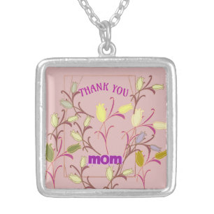THANK YOU MOM SILVER PLATED NECKLACE