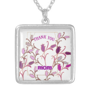 THANK YOU MOM SILVER PLATED NECKLACE