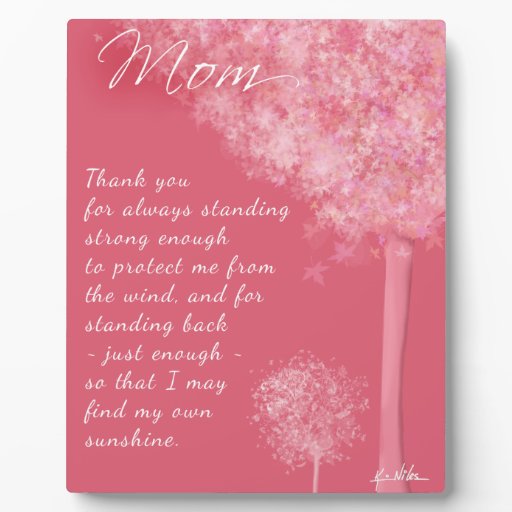 Thank You Mom Trees Plaque | Zazzle