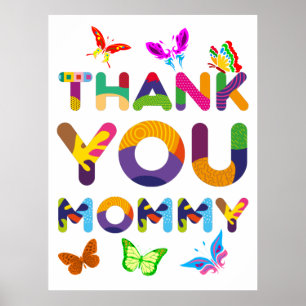 Thank You Mommy Colorful Poster