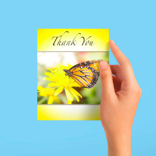 Thank You Monarch Butterfly African Bush Daisy Card