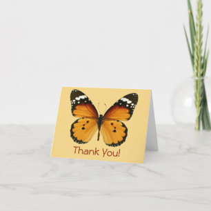 Thank You! Monarch Butterfly Customize Message Letterpress Thank You Card