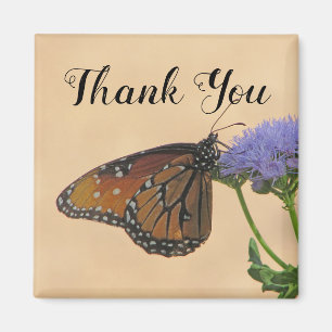 Thank You Monarch Photo Orange Butterfly Magnet