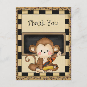 Thank You Monkey School Postcard