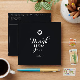 Thank You Monogram Black Favor Seed Packet Envelope