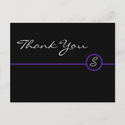 Thank You Monogram Postcard