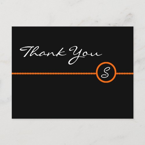 Thank You Monogram Postcard