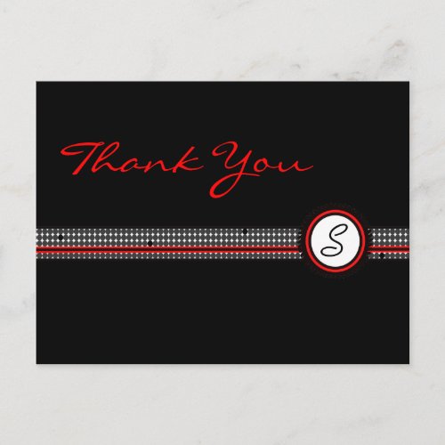 Thank You Monogram Postcard