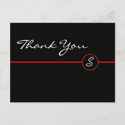 Thank You Monogram Postcard