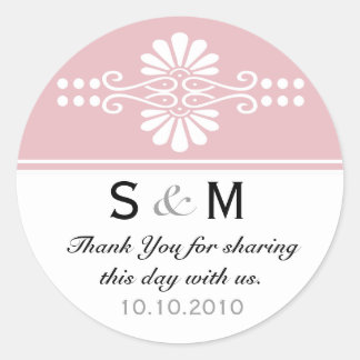 Thank You Monogram Wedding Favor Labels