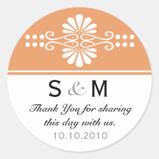 Thank You Monogram Wedding Favor Labels