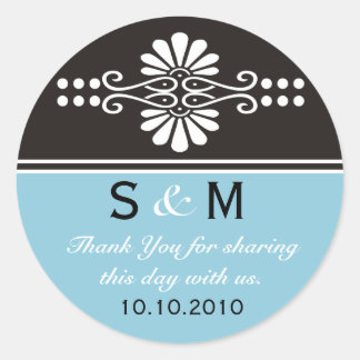 Thank You Monogram Wedding Favor Labels