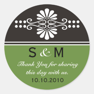 Thank You Monogram Wedding Favor Labels