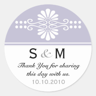 Thank You Monogram Wedding Favor Labels