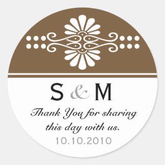 Thank You Monogram Wedding Favor Labels